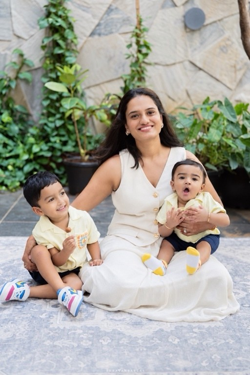 Yuppy founder Mounika Guntur with her two sons